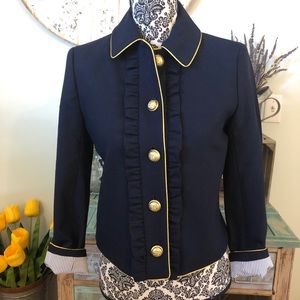 New! With Tags J.Crew Ruffle Front Wool Blazer Jacket Size 2
